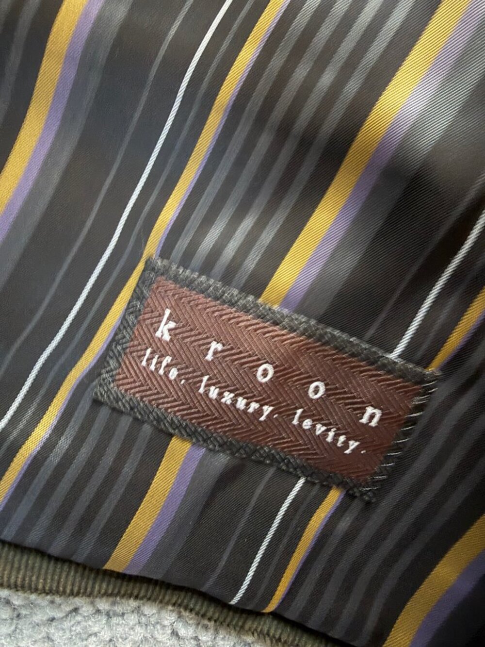 Kroon Olive Green Corduroy Waistcoat Vest Stripe Satin Lining Men's Size - Picture 9 of 16